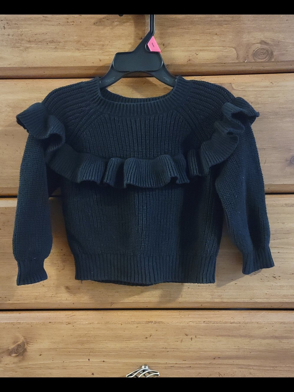 GAP Black Ruffle Knit Sweater
